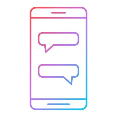 İleti simgesi vektör illüstrasyon tasarımlı akıllı telefon