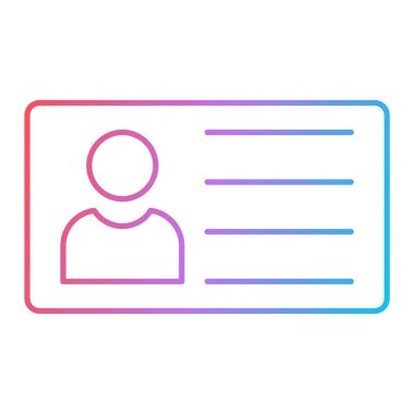 Kimlik kartı simgesi, vektör illüstrasyonu