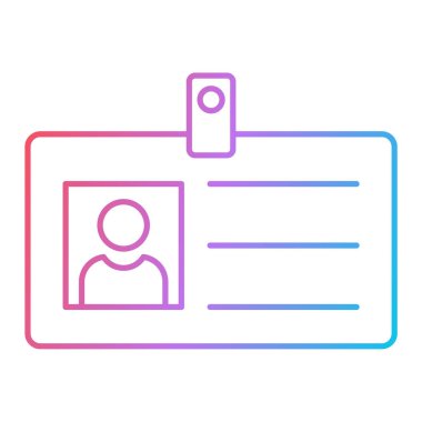 Kimlik kartı simgesi, vektör illüstrasyonu