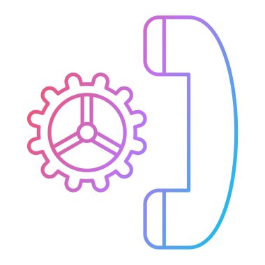 çizgi dişli simgesi beyaz arkaplanda izole edildi. vektör illüstrasyonu