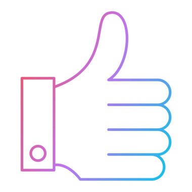 Başparmak yukarı simgesi, illüstrasyon vektör. Düz tasarım stili