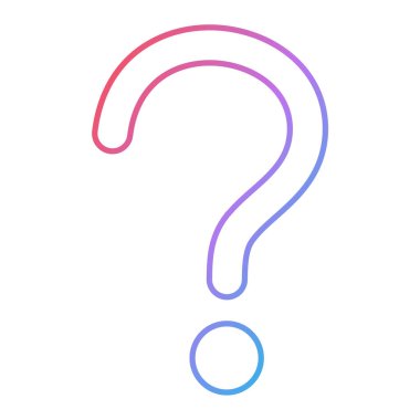 Soru işareti simgesi. İnce çizgi sembolü. Faq ve cevap işareti. Beyaz arka planda izole edilmiş. vektör illüstrasyonu