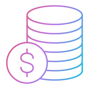 Dolar sikkeleri ikon vektör illüstrasyon tasarımı