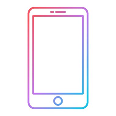 Akıllı telefon aygıtı simgesi. Web için cep telefonu vektör simgelerinin düz çizimi