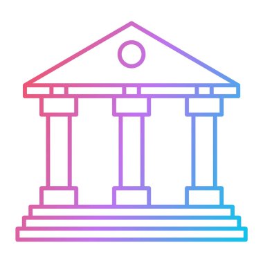 Banka binası simgesi vektör illüstrasyonu