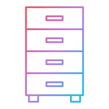 mor çizgili çekmece simgesi beyaz arkaplanda izole edilmiş. vektör illüstrasyonu