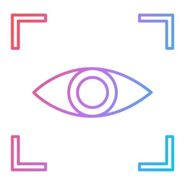 Göz çizgisi simgesi, vektör çizimi