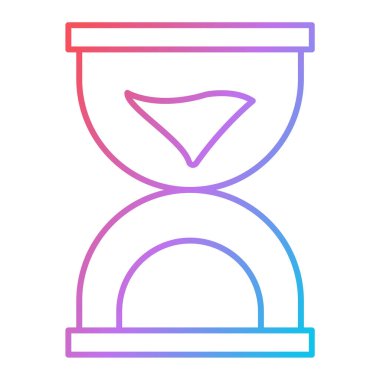 Kum saati ikon vektörü. İnce çizgi işareti. İzole edilmiş kontür sembolü gösterimi