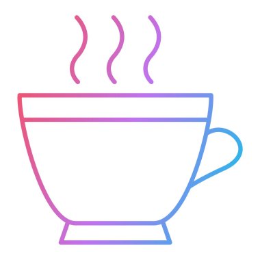 Kahve fincanı ikonu. Web için sıcak içecek vektör simgelerinin özet çizimi