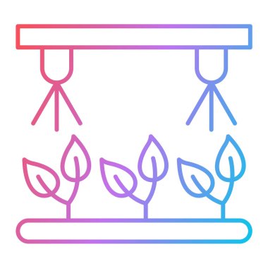 bitki çizgisi simgesi. Beyaz arkaplanda bahçe tablosu resimleme çizelgesi