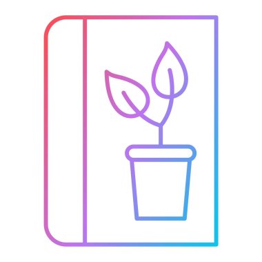 Yaprak ikonlu saksı. özet bahçe vektör illüstrasyonu.