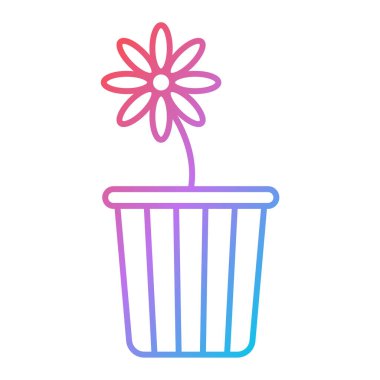 çiçek saksısı ikon vektör illüstrasyon grafik tasarımı