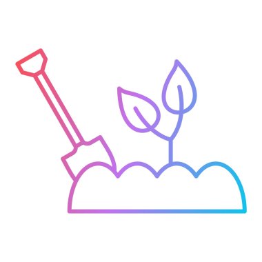 Bahçe küreği ikonu. Web için bitki vektör simgelerinin özet çizimi