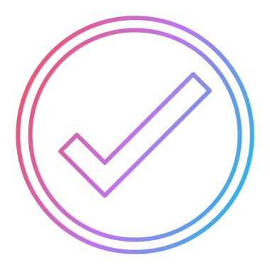 İşaret simgesini işaretle. İnce çizgi sembolü. vektör illüstrasyonu.