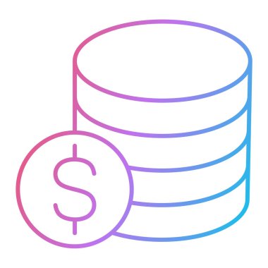 Dolar sikkeleri ikon vektör illüstrasyon tasarımı