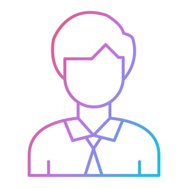 Avatar simgesi. Kişinin kullanıcı mesleği ve insanların teması. Yalnız tasarım. vektör illüstrasyonu