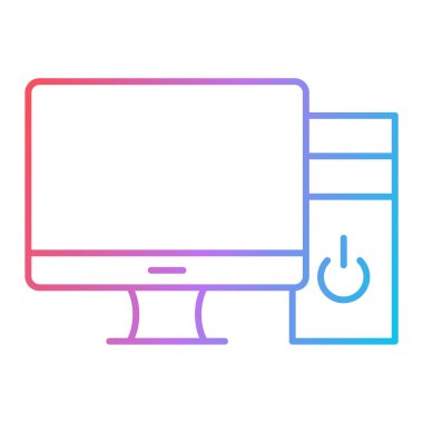 Bilgisayar monitörü simgesi. vektör illüstrasyonu