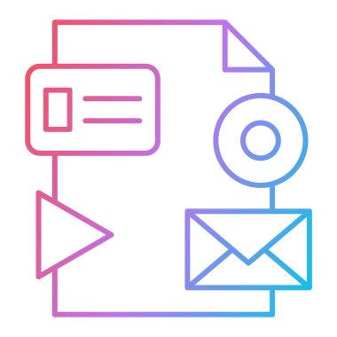 e-posta vektörü ince satır simgesi