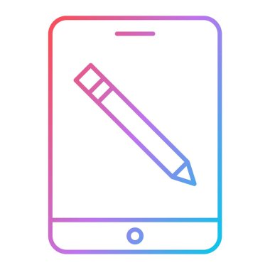 Tablet ikon vektör illüstrasyonundaki kalem