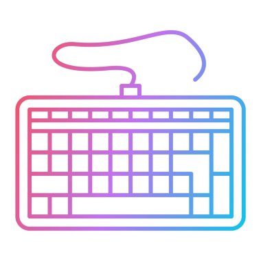 Bilgisayar klavyesi simgesi. Web için elektrik süpürgesi vektör simgelerinin özet çizimi