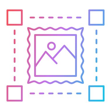 resim çizgisi simgesi, vektör illüstrasyonu