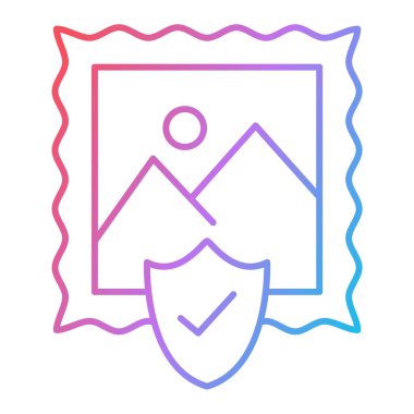 Bir çerçevenin satır simgesinin vektör illüstrasyonu 