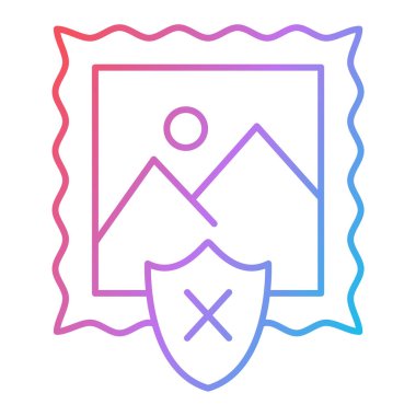 Bir çerçevenin satır simgesinin vektör illüstrasyonu 