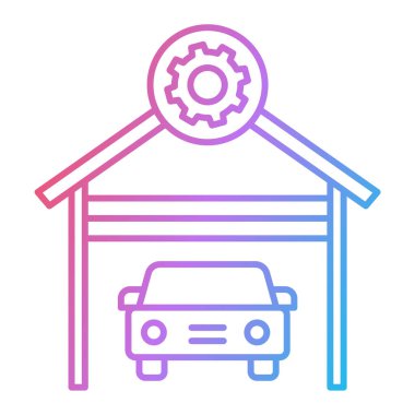 Araba tamir çizgisi ikon vektörü. İnce çizgi işareti. izole edilmiş sınır sembolü çizimi