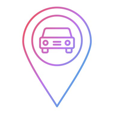 araba pin ikonu vektör illüstrasyonu