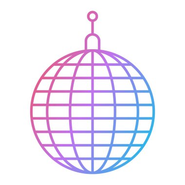 Disko topu ikonu. Yıldız sembollü küre. vektör illüstrasyonu