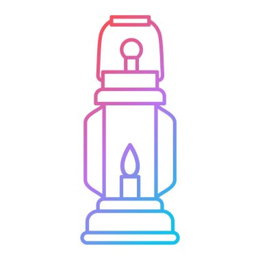 Mum feneri ikonu. Web için eski gaz lambası vektör simgelerinin özet çizimi