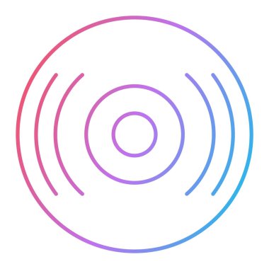 Web, mobil ve bilgi grafikleri için cd disk çizgisi simgesi. vektör mavi vuruş beyaz arkaplanda izole edildi.