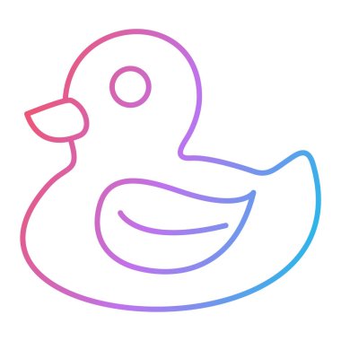 Ördek ikonu. Web için plastik oyuncak vektör simgelerinin özet çizimi