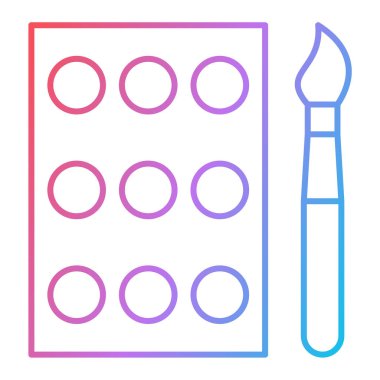 Bir boya fırçası setinin vektör çizimi