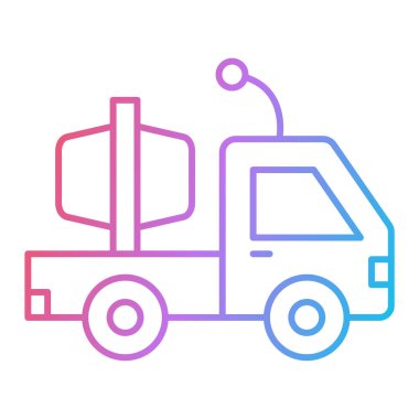 Teslimat kamyonu ikon vektörü. Basit çizgi işareti. izole edilmiş sınır sembolü çizimi