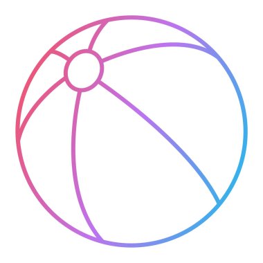 Plaj topu ikonu. Web için oyuncak basketbol vektör simgelerinin ana hatları