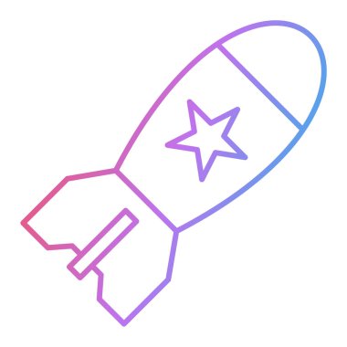 Roket ikon vektörü. İnce çizgi işareti. izole edilmiş sınır sembolü çizimi