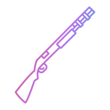 Mor çizgili askeri silah ikonu beyaz arka planda izole edildi. Ordu sembolü. vektör illüstrasyonu