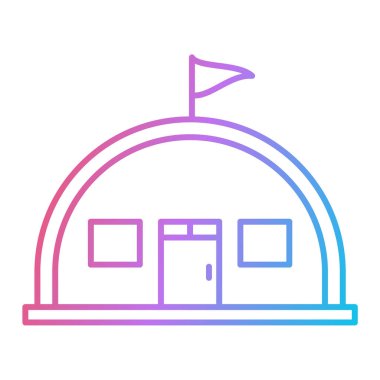 Mor ve beyaz çizgi simgesinin vektör çizimi