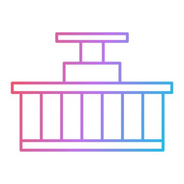 Tren istasyonu ikonu. Web tasarımı için demiryolu vektör simgelerinin özet çizimi