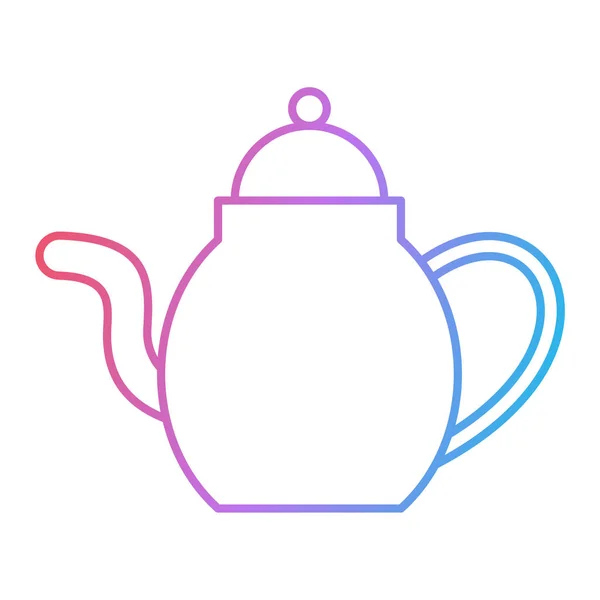 Иконка Чайника Контурная Иллюстрация Векторных Значков Чайника Сети — стоковый вектор