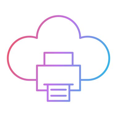 Bulut hesaplama teknolojisi vektör çizimi