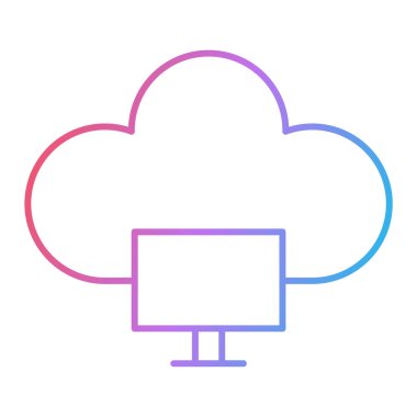 Bulut hesaplama teknolojisi ikon vektör çizimi tasarımı