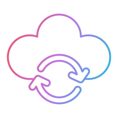 Bulut hesaplama çizgisi ikon vektör çizimi tasarımı