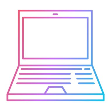 bilgisayar ve ekran vektör illüstrasyon tasarımlı dizüstü bilgisayar