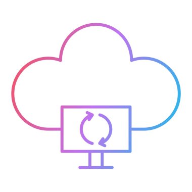 Bulut hesaplama teknolojisi ve internet teması izole edilmiş tasarım vektörü çizimi