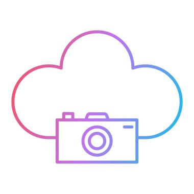 Bulut hesaplama teknolojisi ikon vektör çizimi tasarımı