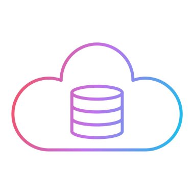 bulut hesaplama veri depolama ikonu vektör illüstrasyonu