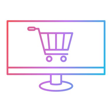 Alışveriş arabası ikonu. Düz dizayn. vektör illüstrasyonu.