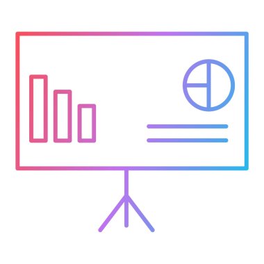 iş sunumu düz simge, vektör, illüstrasyon